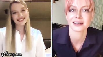 GIRLSWAY Kenna James And Her Boss Masturbate Remotely During The Quarantine