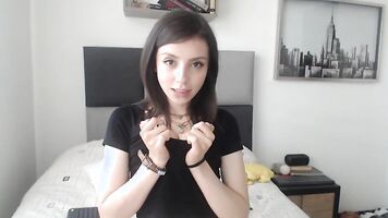 Cute petite Alice getting naked and horny in a webcam show