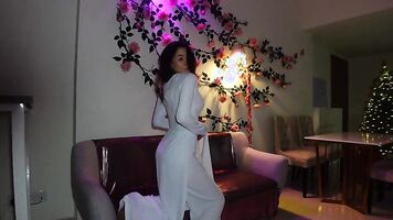 Gorgeous Asian girl teases with her body
