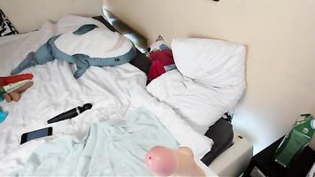 Catgirl masturbate and great blowjob