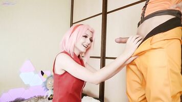 Naruto fucks hard all Sakura's holes
